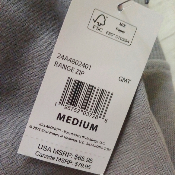 BILLABONG NEW Range Rotor Fleece Zip Up Jacket - Picture 10 of 12